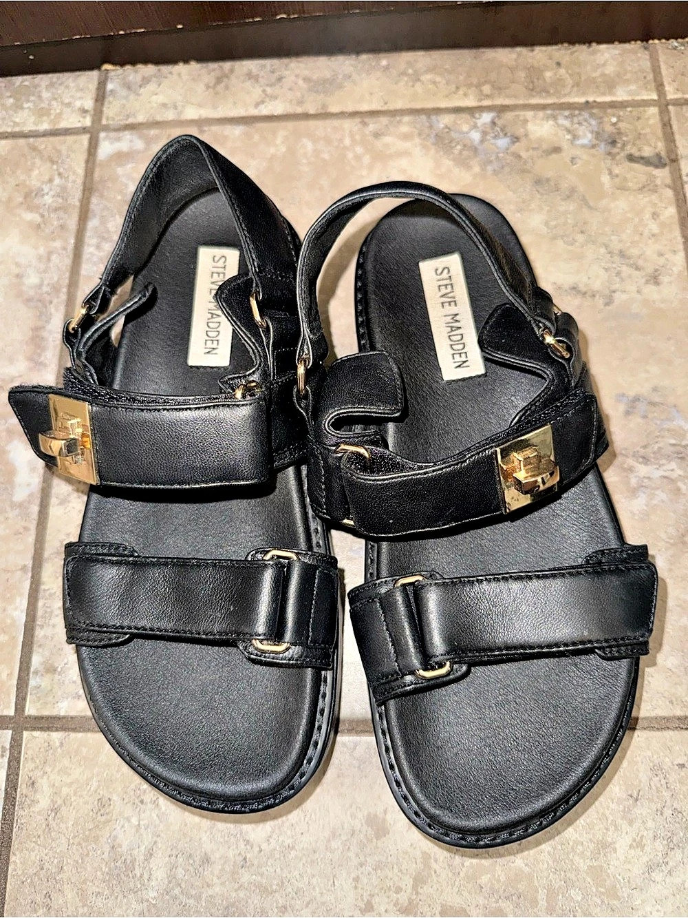 Steve Madden Bigmona Platform Sandal Black US 5